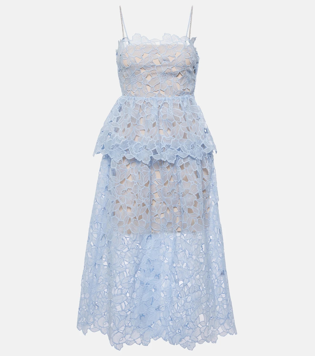 Self-Portrait - Organza lace midi dress
