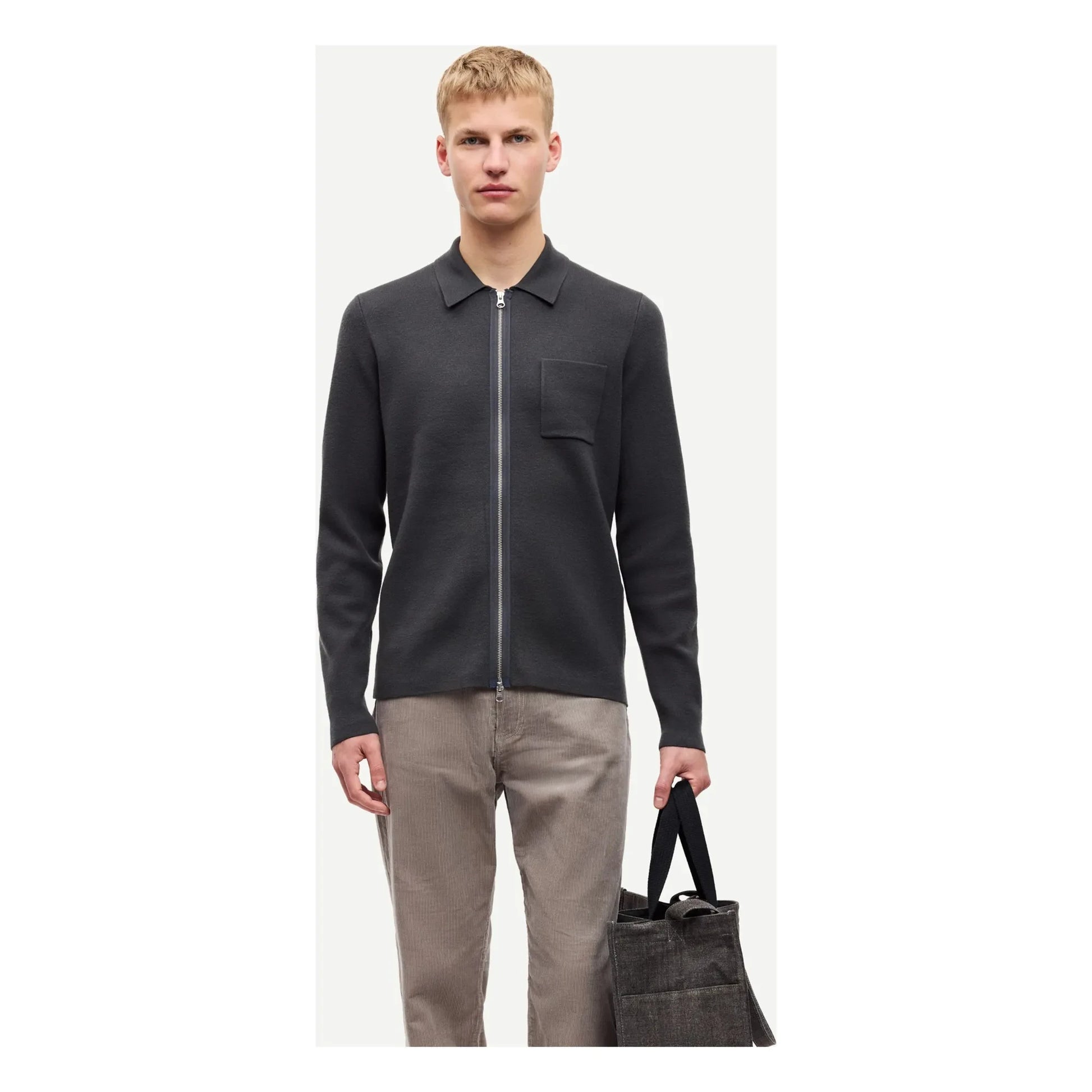 Samsoe Samsoe - Guna X Zip Cardigan | Bright black
