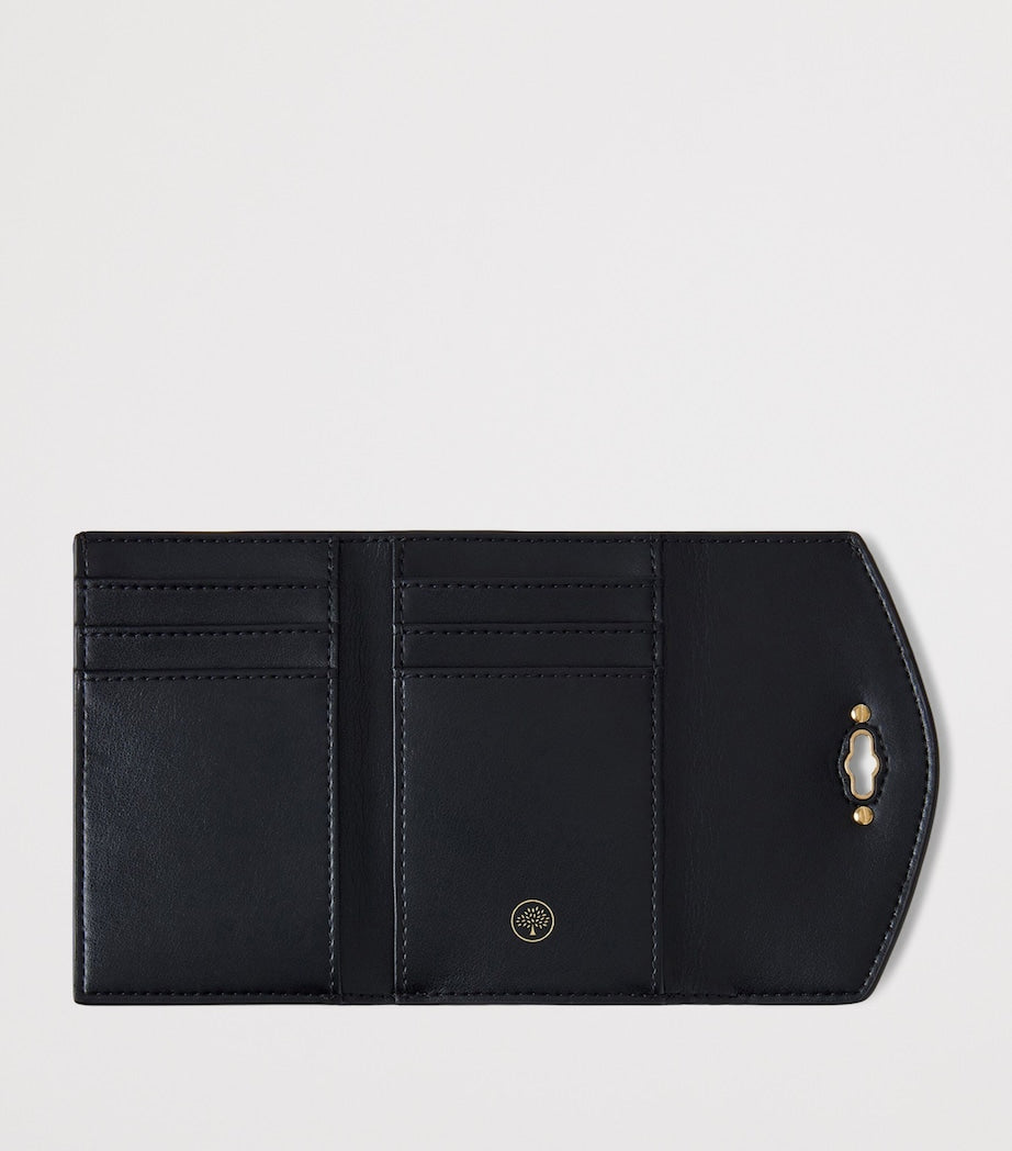 Black Leather Folded Darley Wallet