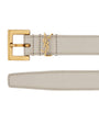 Saint Laurent White Leather Monogram Belt