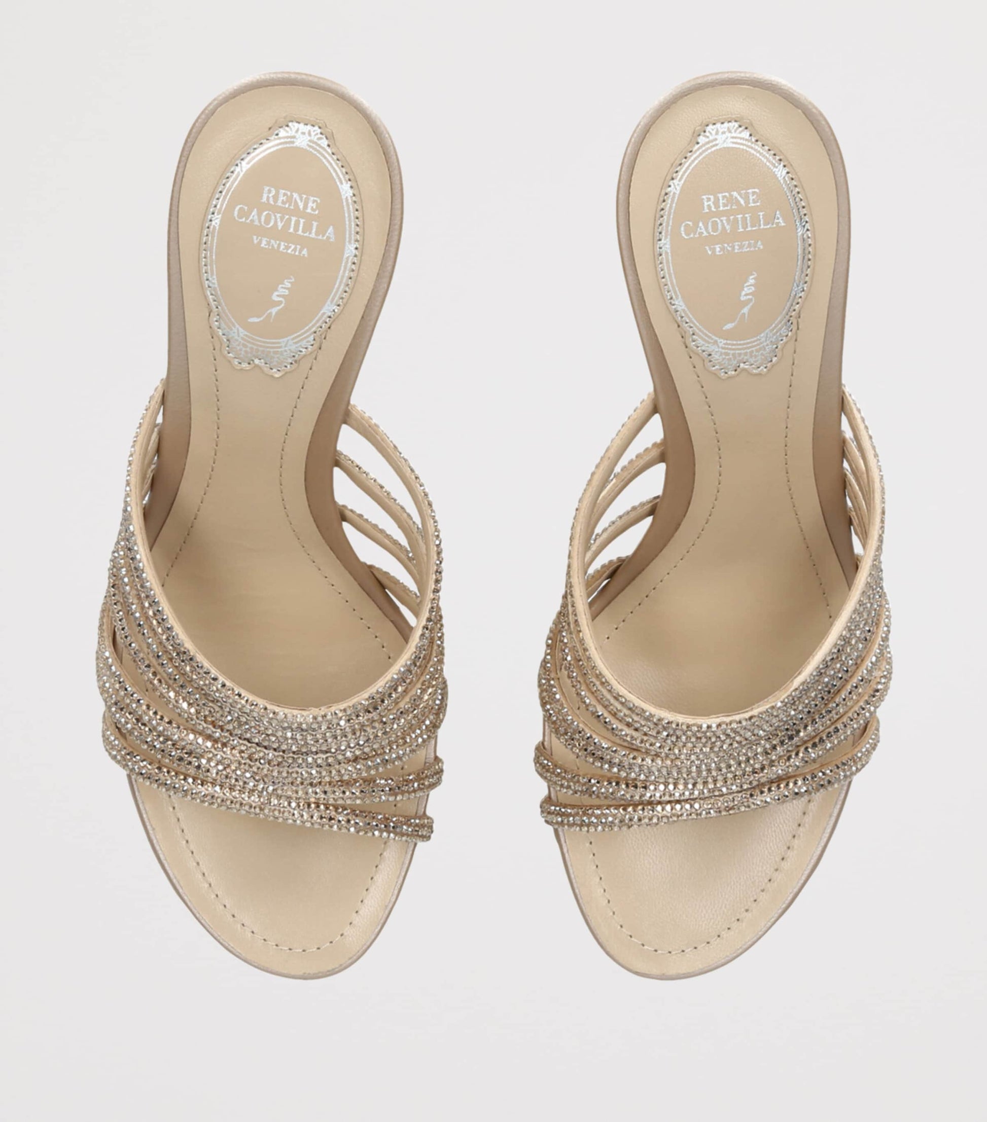 Gold Satin Strappy Wedges 80