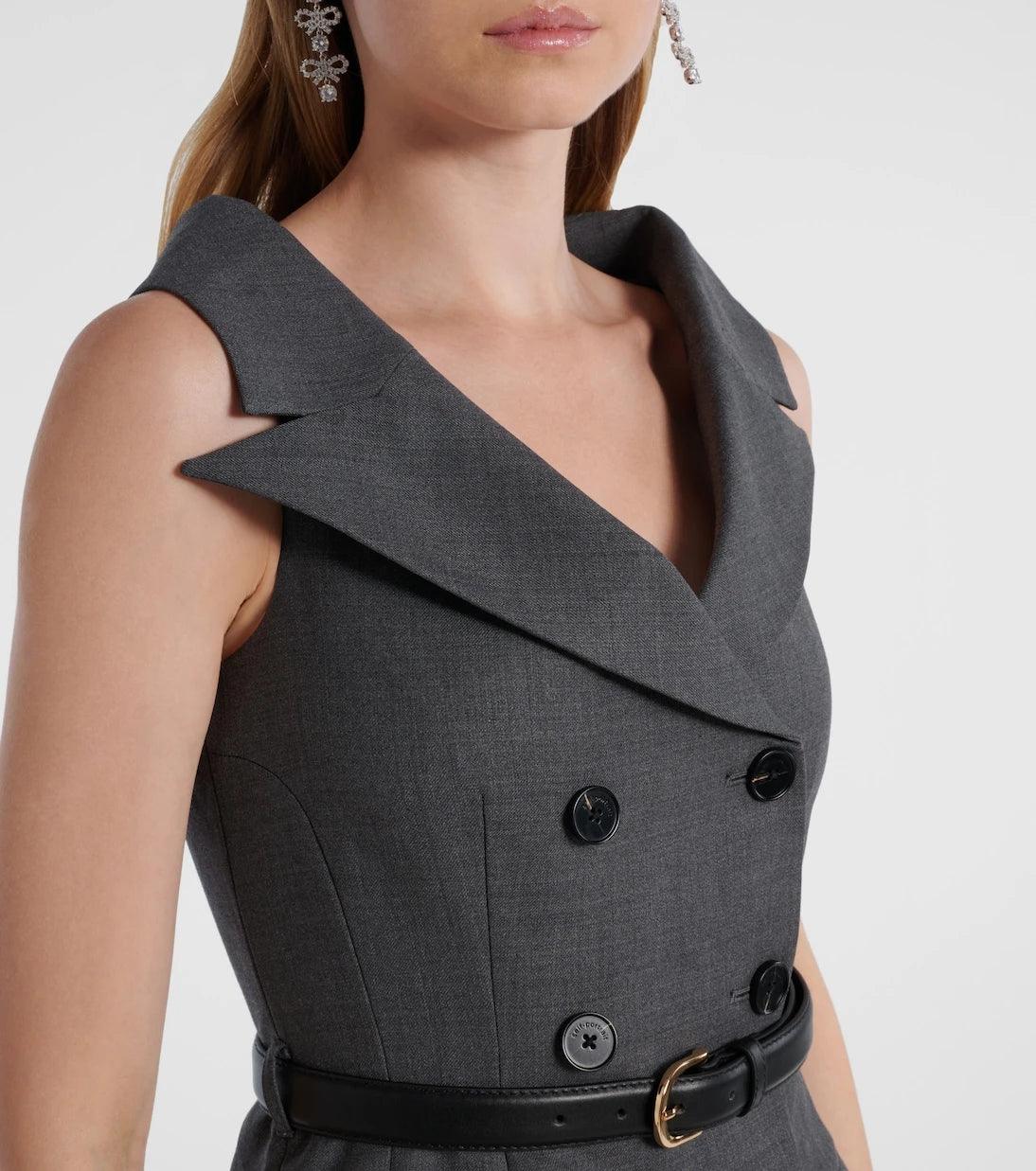 Self-Portrait - Wool-blend midi dress