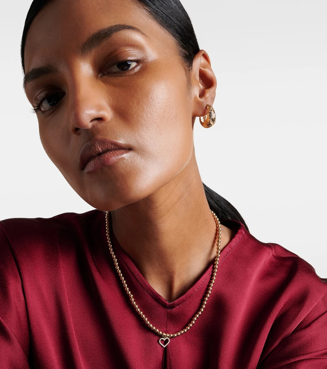 Sydney Evan - Open Heart 14kt gold choker with diamonds