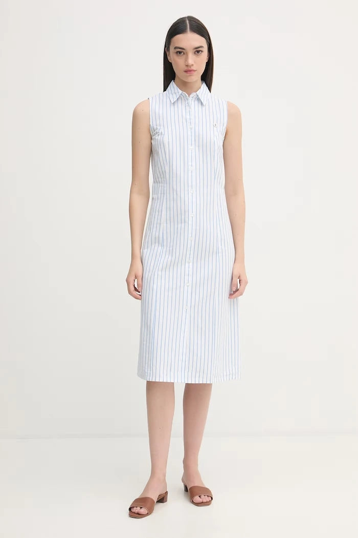 U.S. Polo Assn. pamuklu elbise SLEEVELESS TIE-BACK MIDI