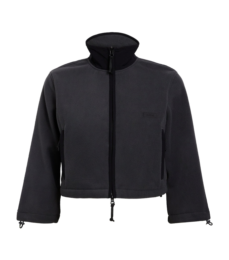 Skims Grey Cropped Fleece Jacket