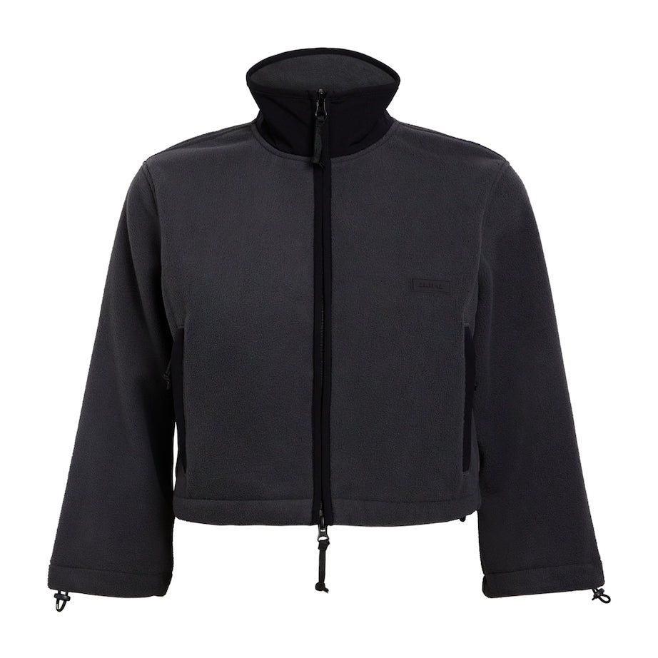Skims Grey Cropped Fleece Jacket