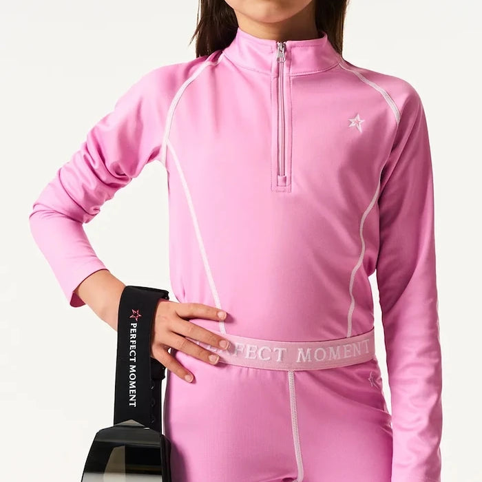 Çocuklar için fonksiyonel uzun kollu üst Perfect Moment thermal half zip