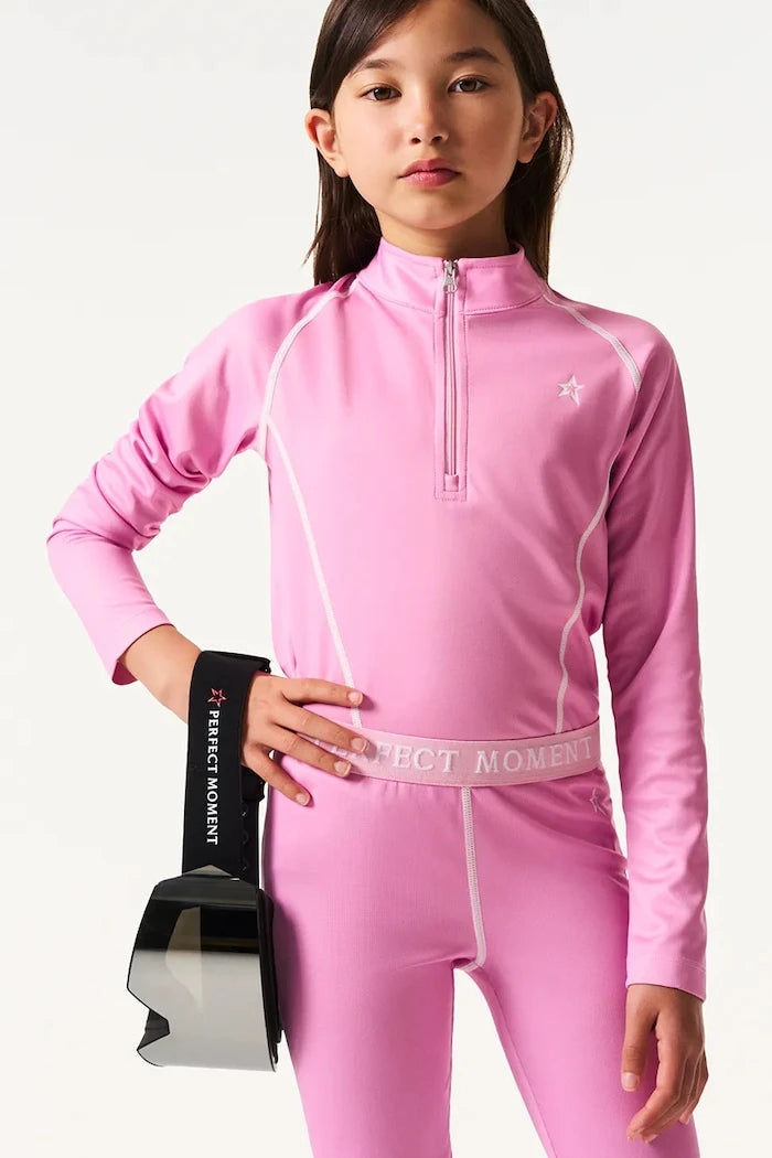 Çocuklar için fonksiyonel uzun kollu üst Perfect Moment thermal half zip
