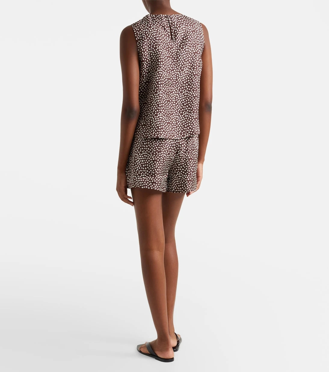 Asceno - Franca polka-dot silk charmeuse shorts