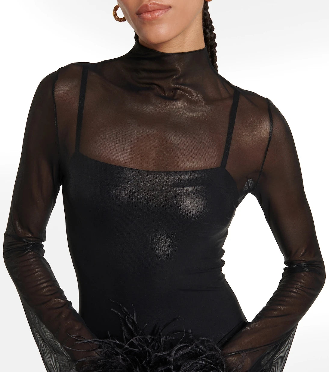 Oséree - Feather-trimmed minidress