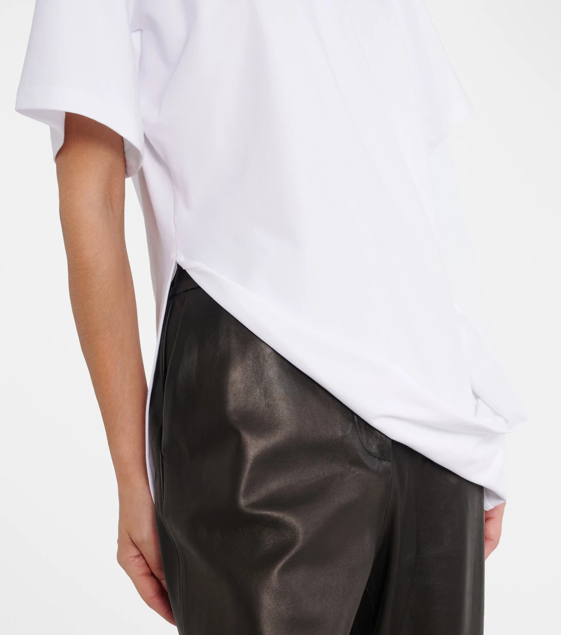 Sportmax - Keras asymmetric cotton-blend T-shirt