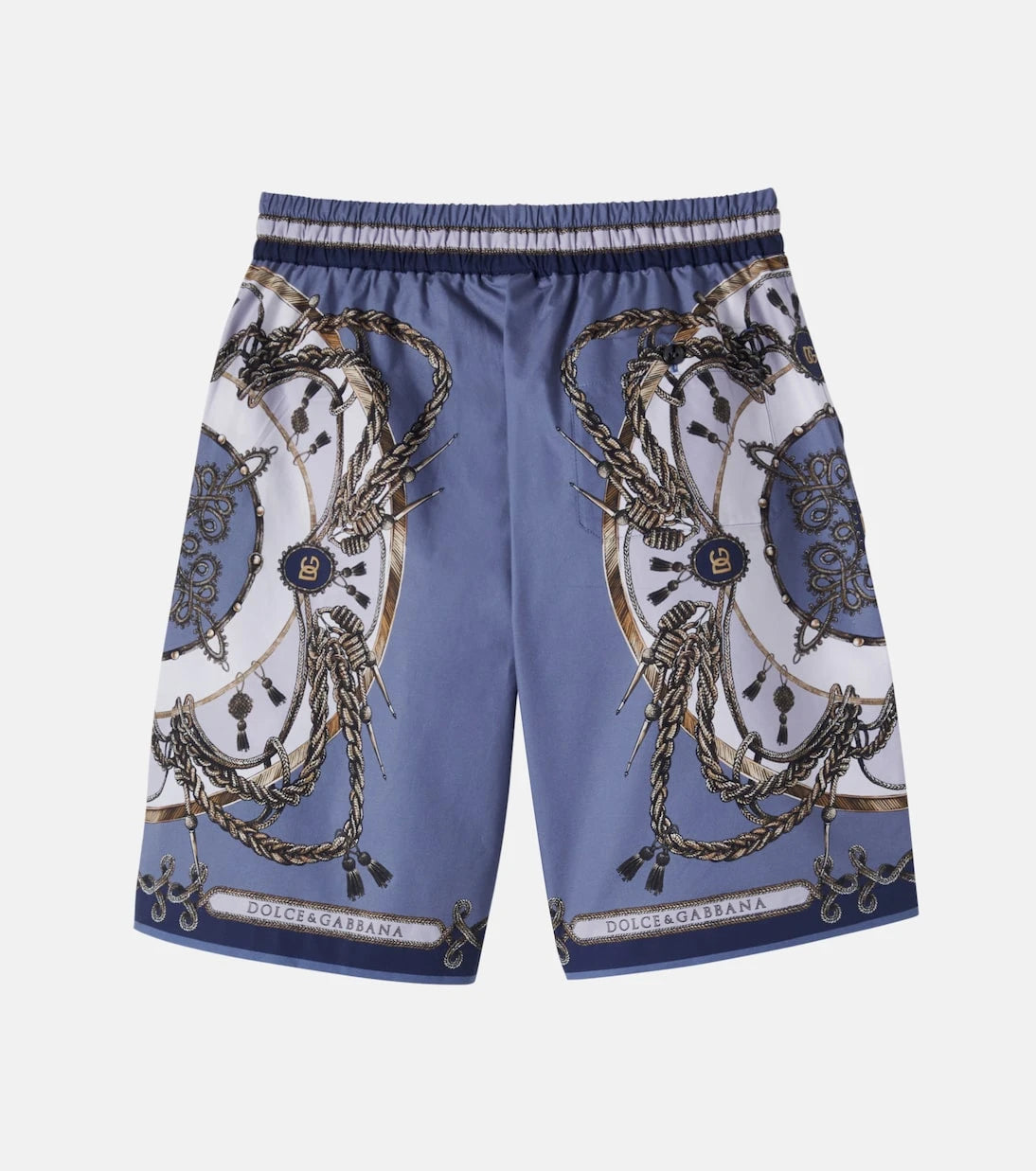 Dolce&Gabbana Kids - Printed cotton poplin Bermuda shorts