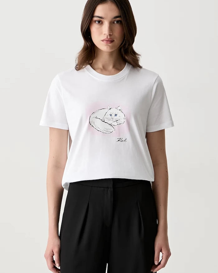 Karl Lagerfeld pamuklu kadın tişörtü