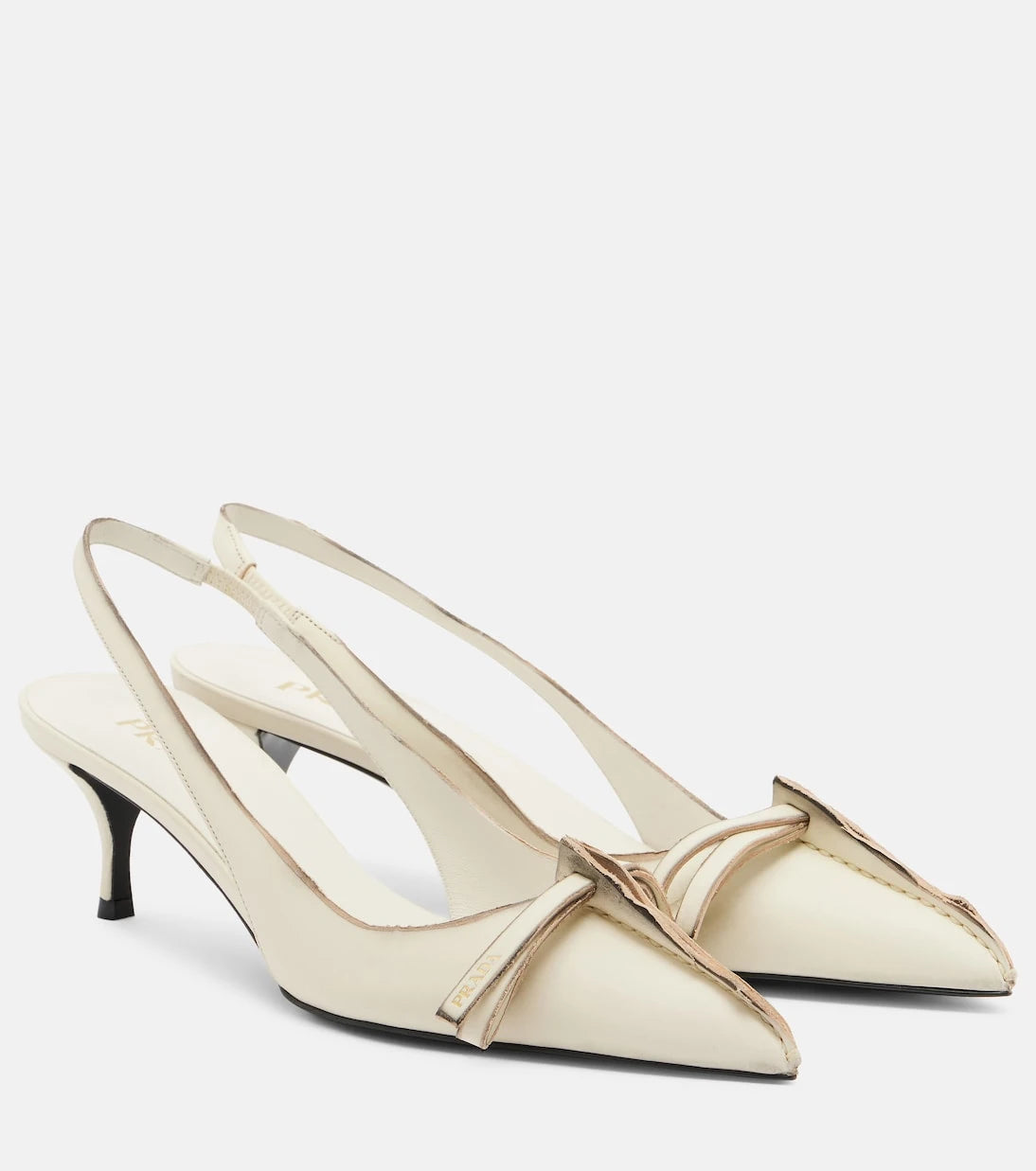 Prada - Leather slingback pumps