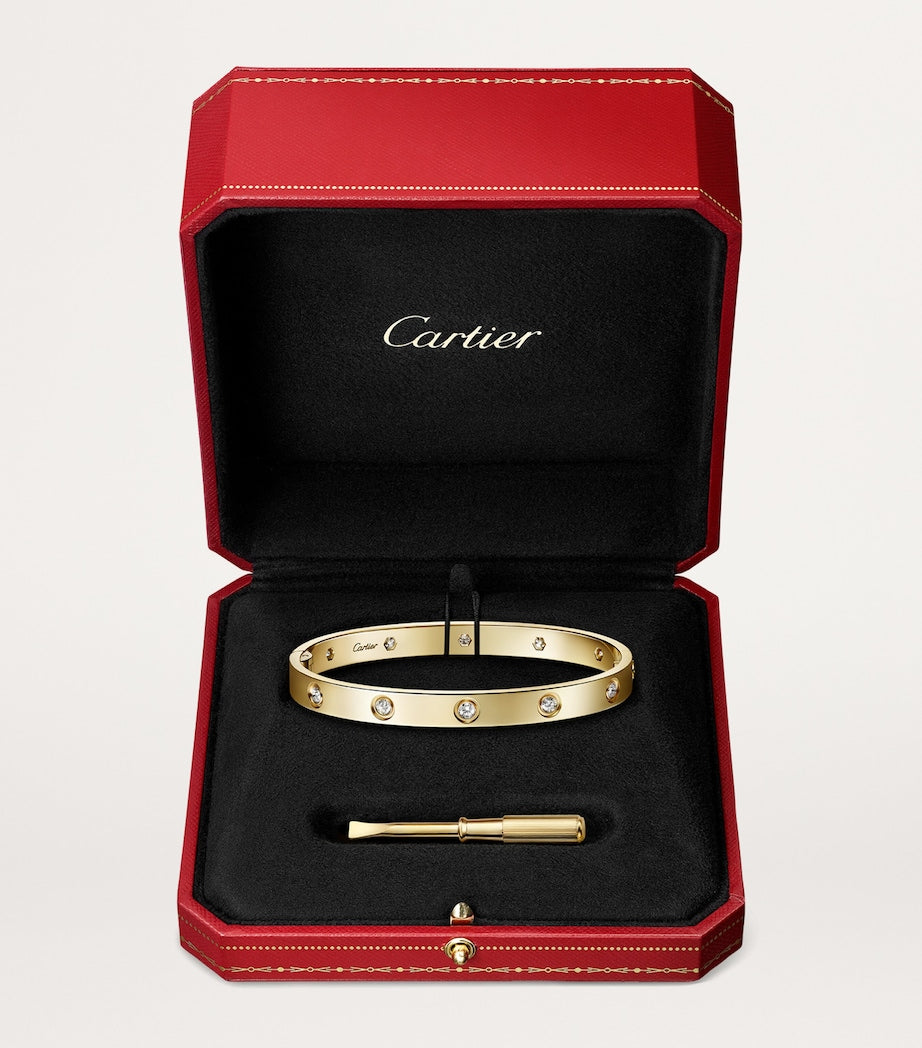 Yellow Gold and Diamond LOVE Bracelet