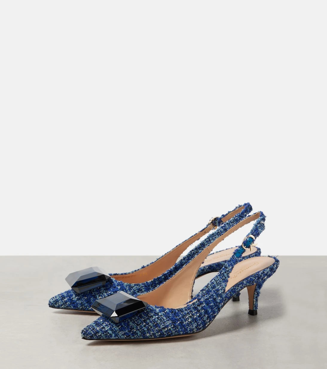 Gianvito Rossi - Jaipur 55 bouclé slingback pumps