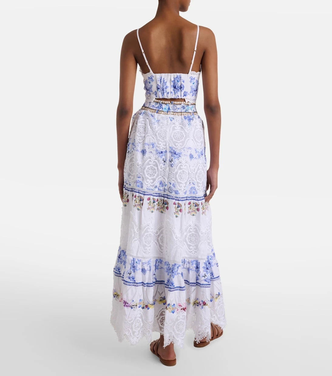 Camilla - All About That Lace linen midi skirt