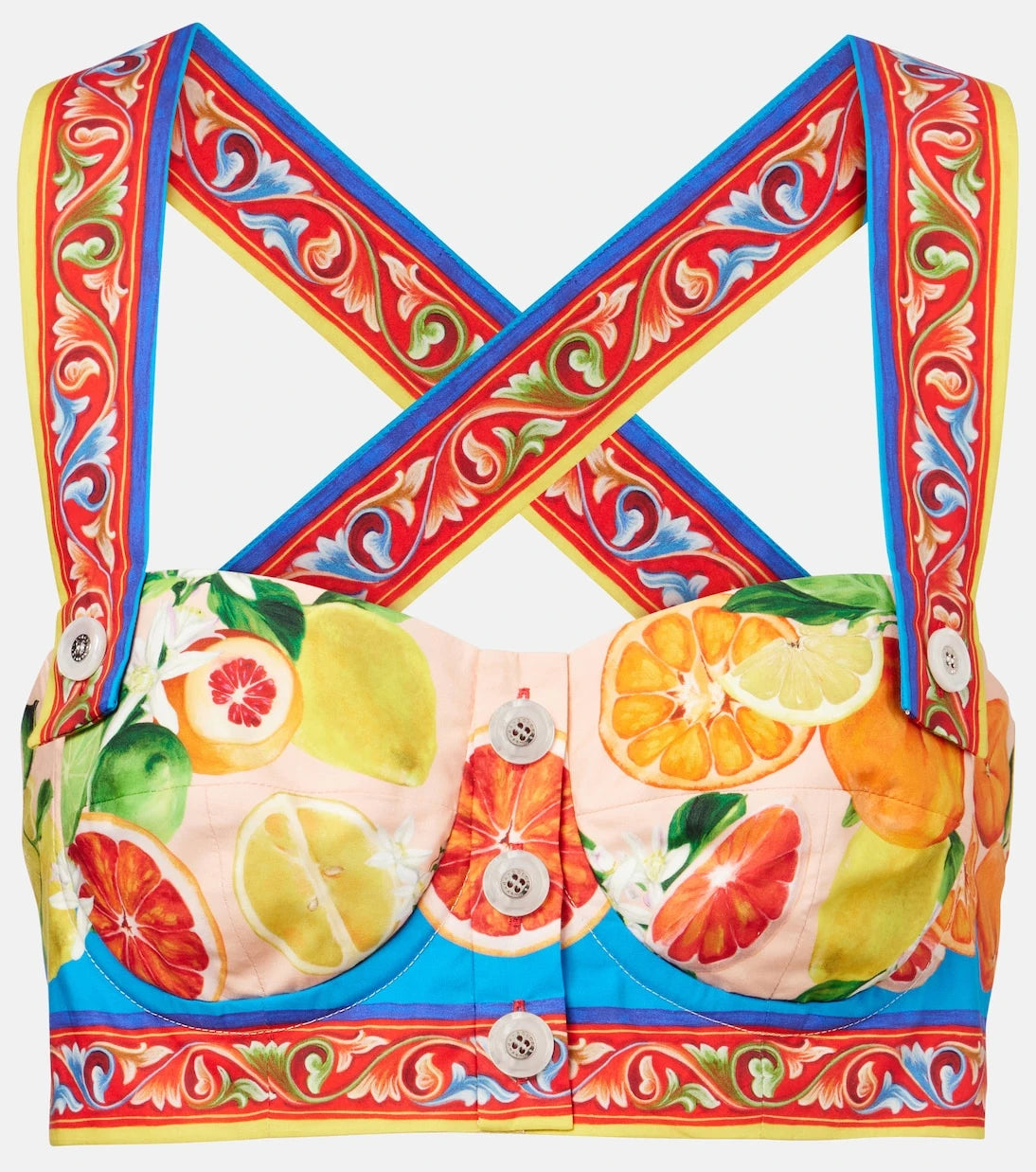 Dolce&Gabbana - Taormina printed cotton bra top