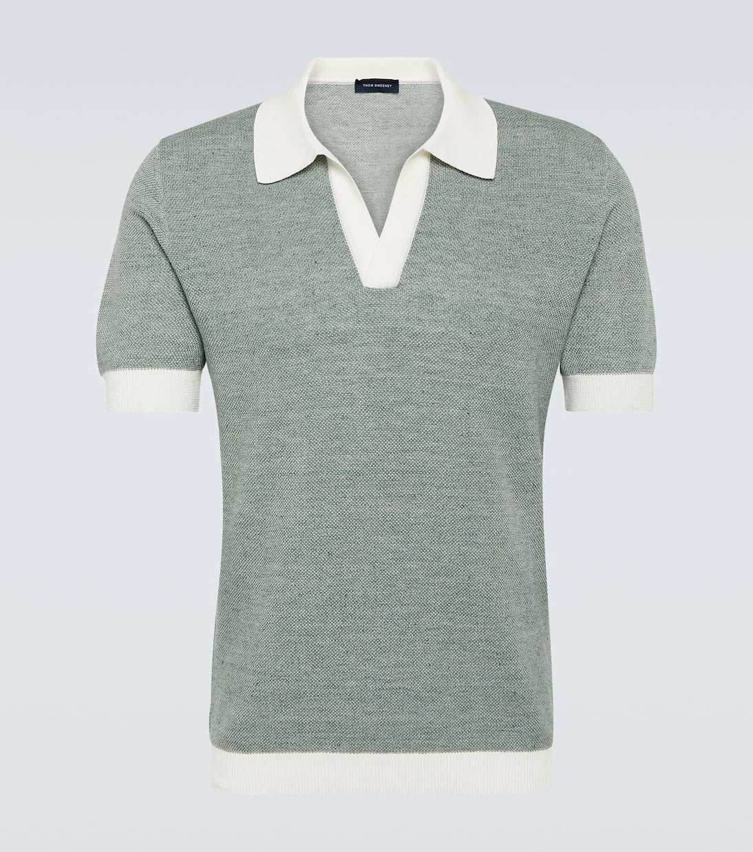 Thom Sweeney - Cotton and linen polo shirt