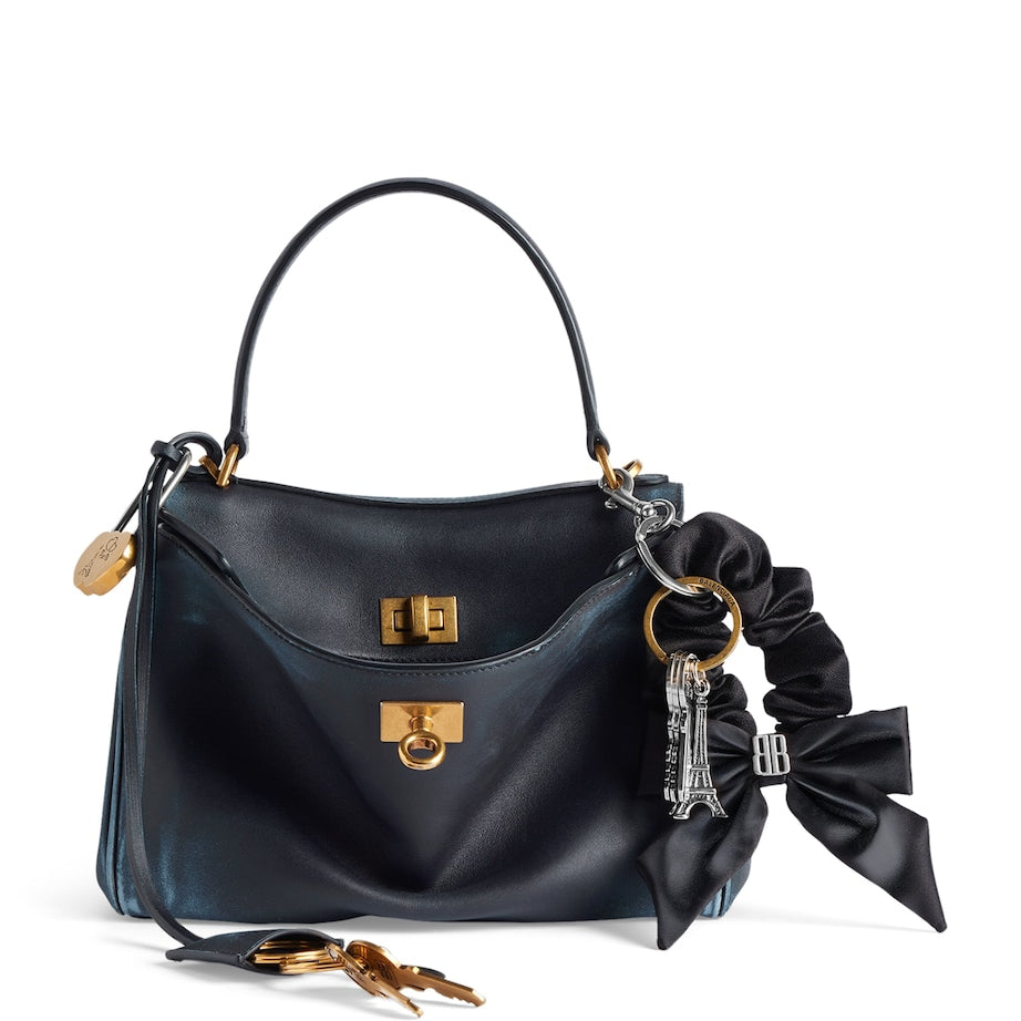 Balenciaga Blue Mini Leather Rodeo Top-Handle Bag