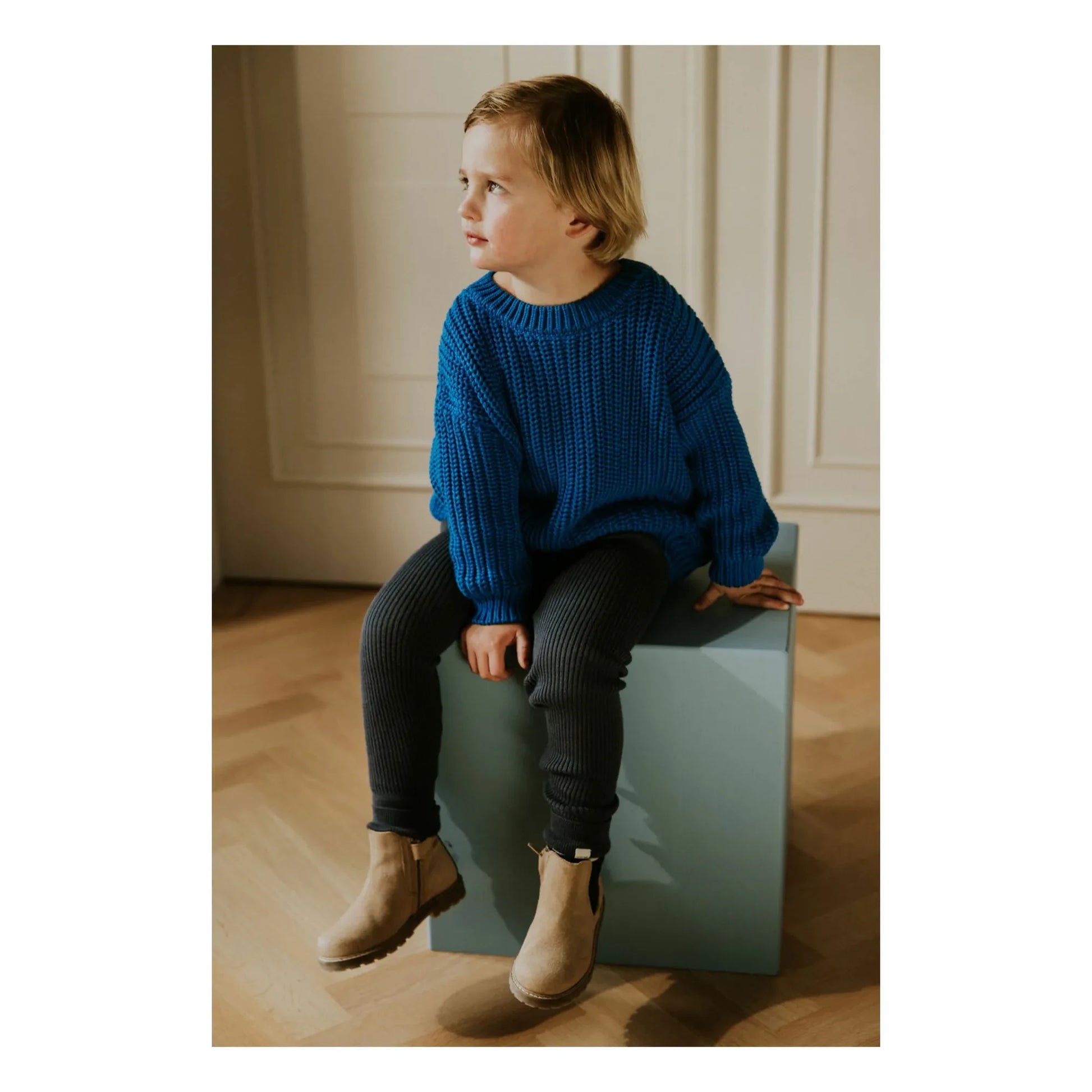 Yuki - Organic Cotton Chunky Sweater | Royal blue