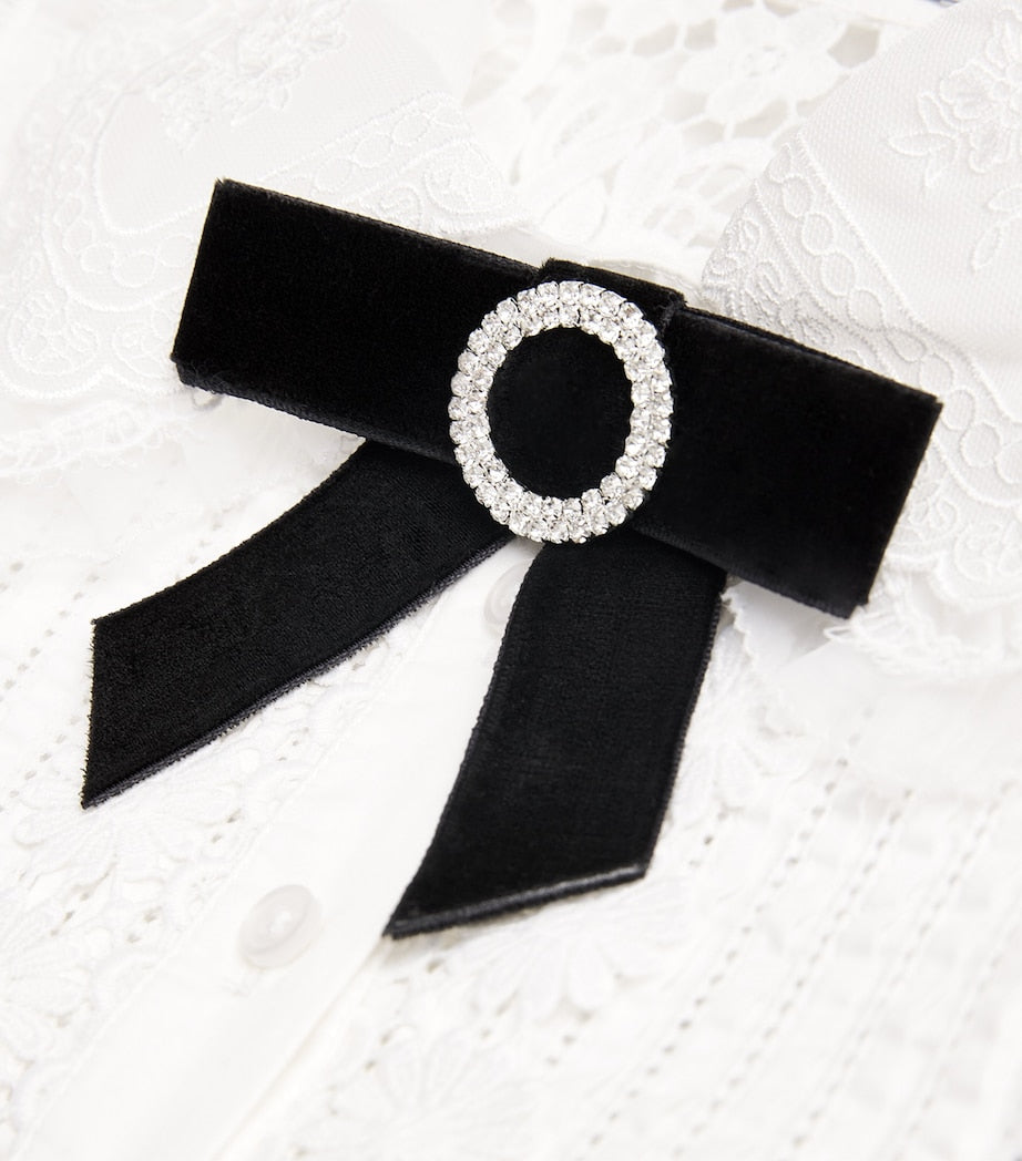 Self-Portrait White Lace Bow-Detail Blouse