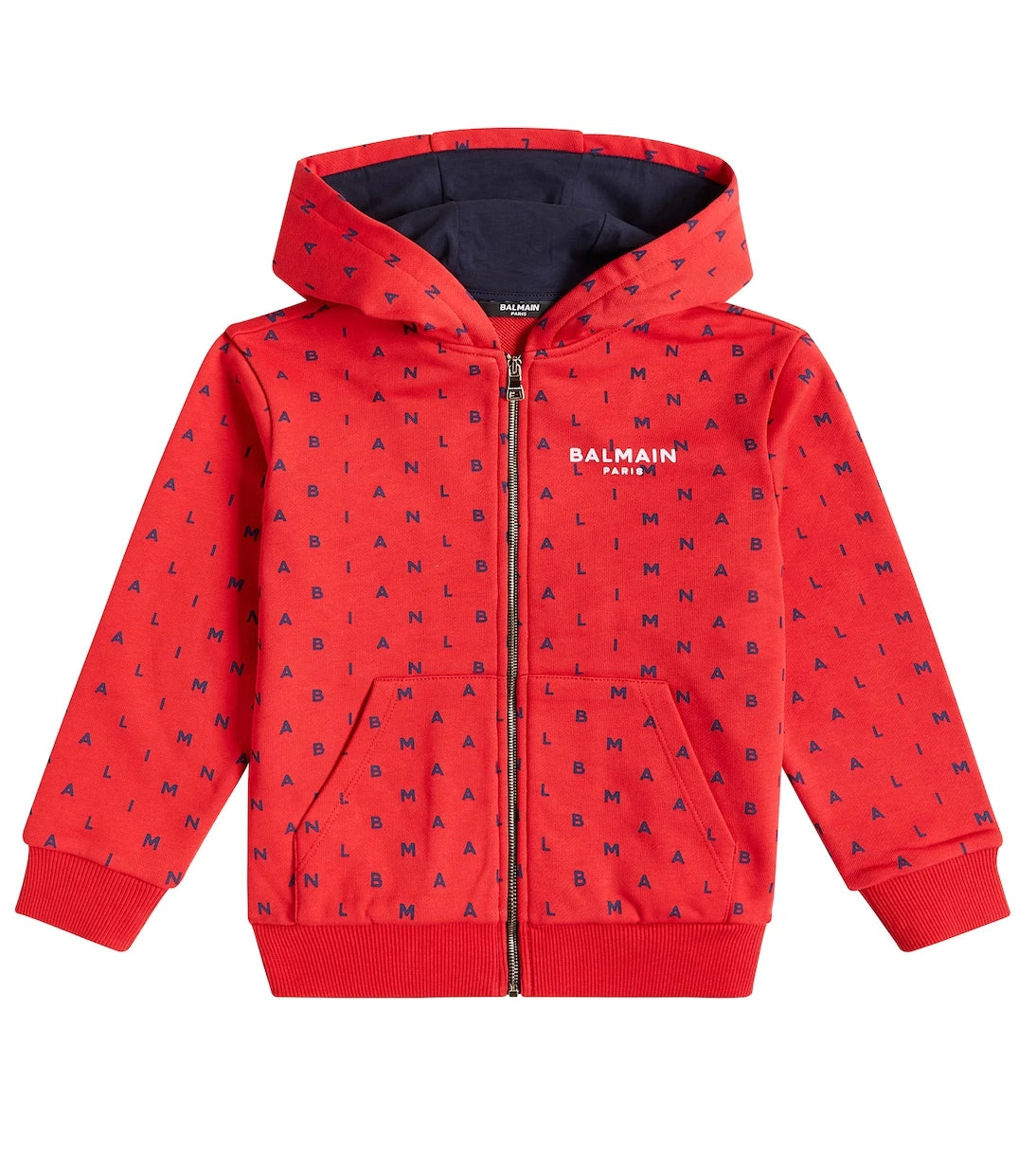 Balmain Kids - Logo cotton zip-up hoodie