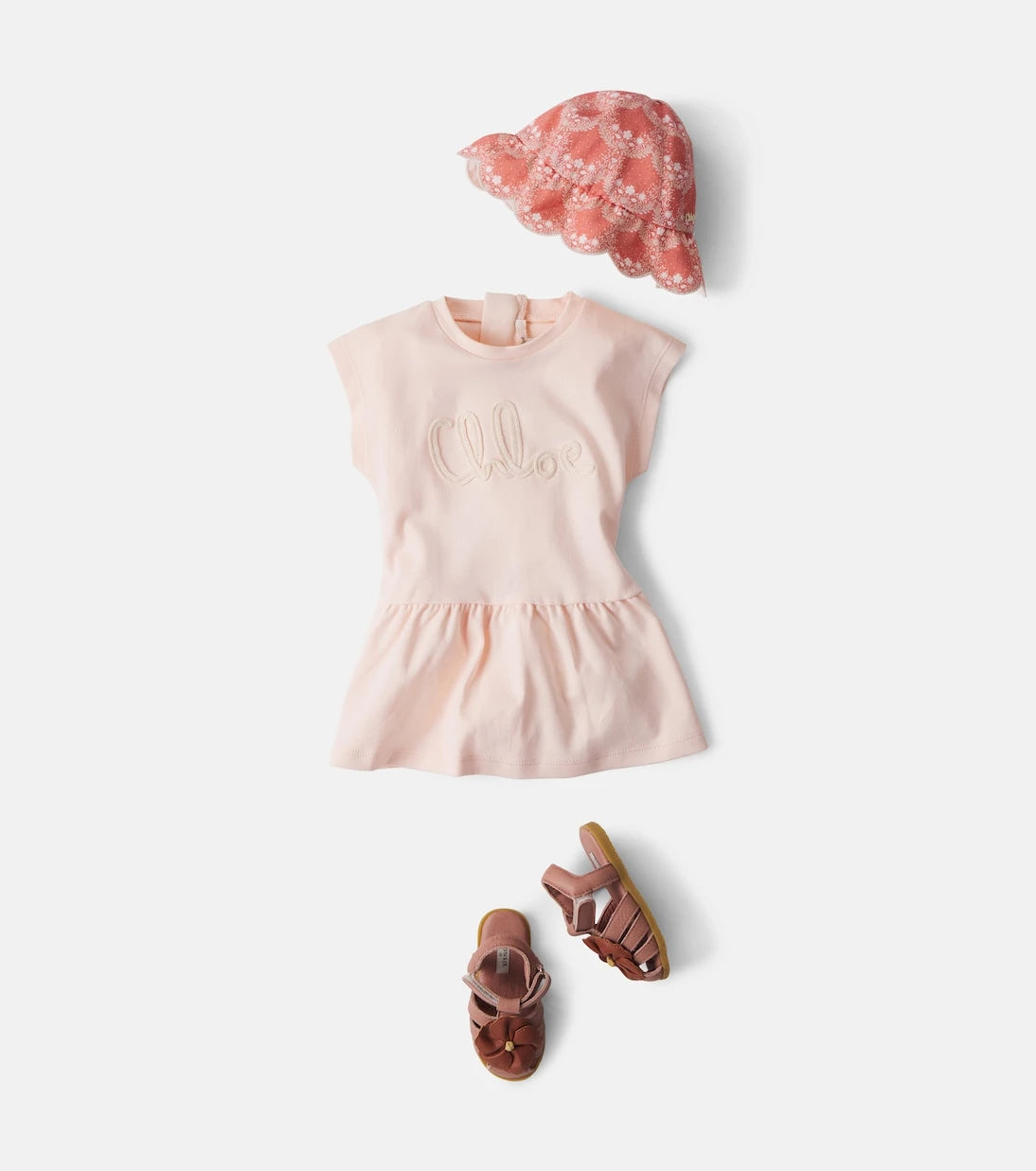 Chloé Kids - Logo-embroidered cotton jersey dress
