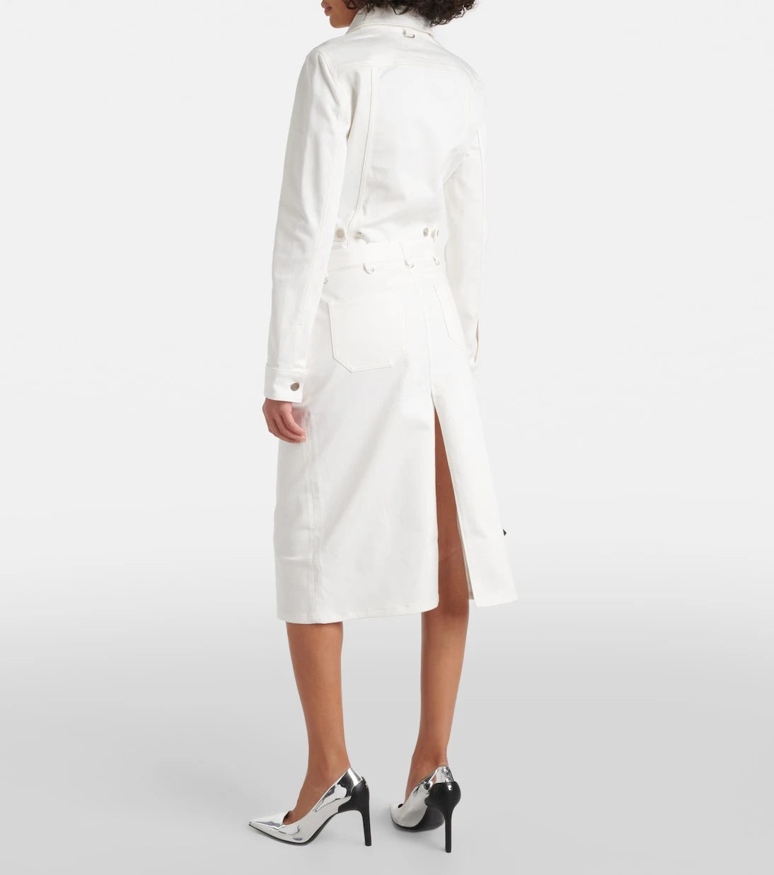 Courrèges - Multiflex denim midi skirt