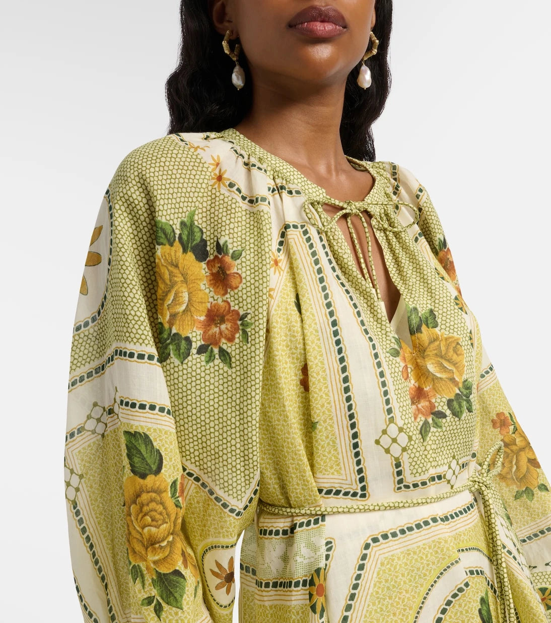 Alémais - Dixie belted printed ramie minidress