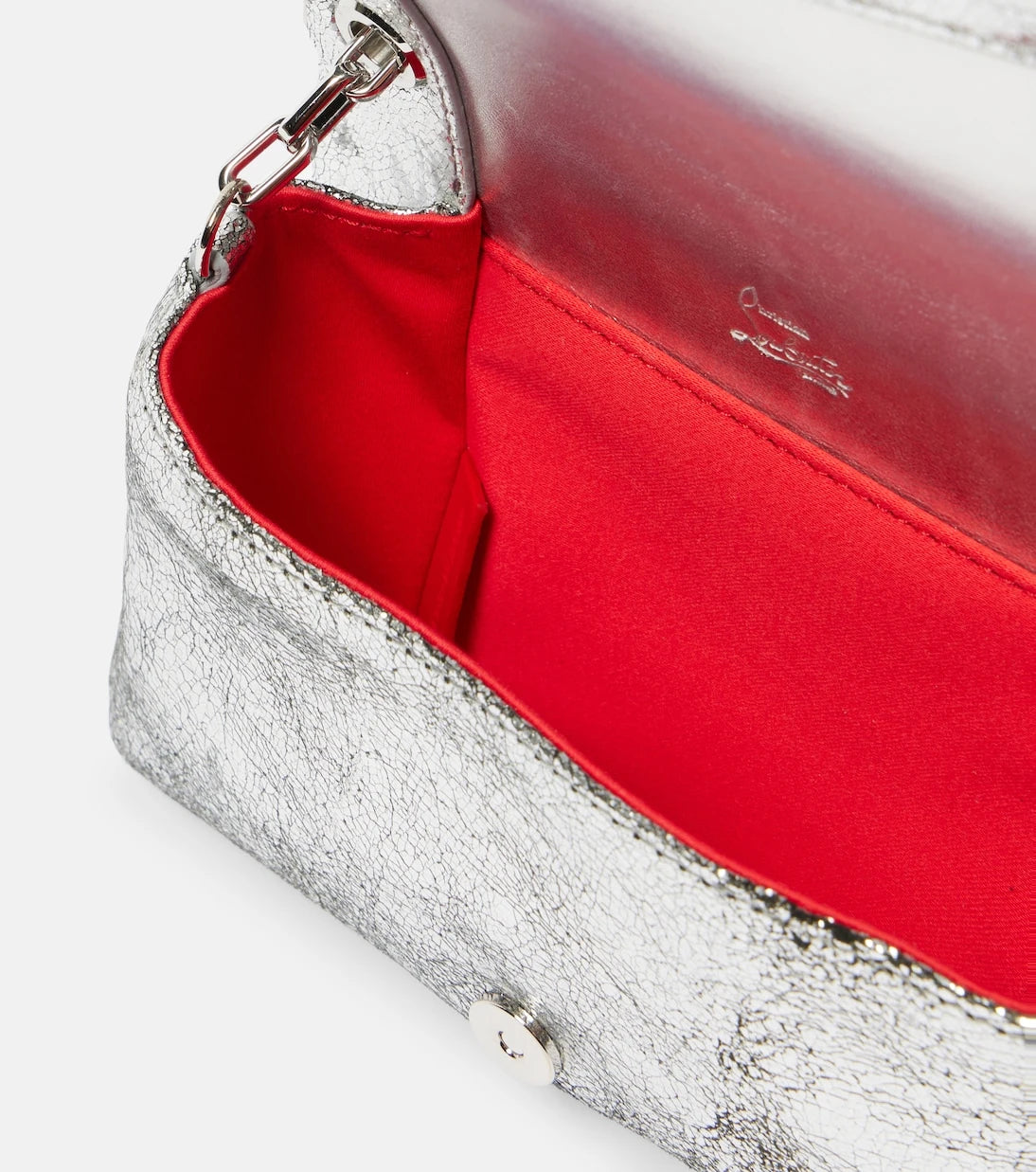 Christian Louboutin - Spiked metallic leather crossbody bag