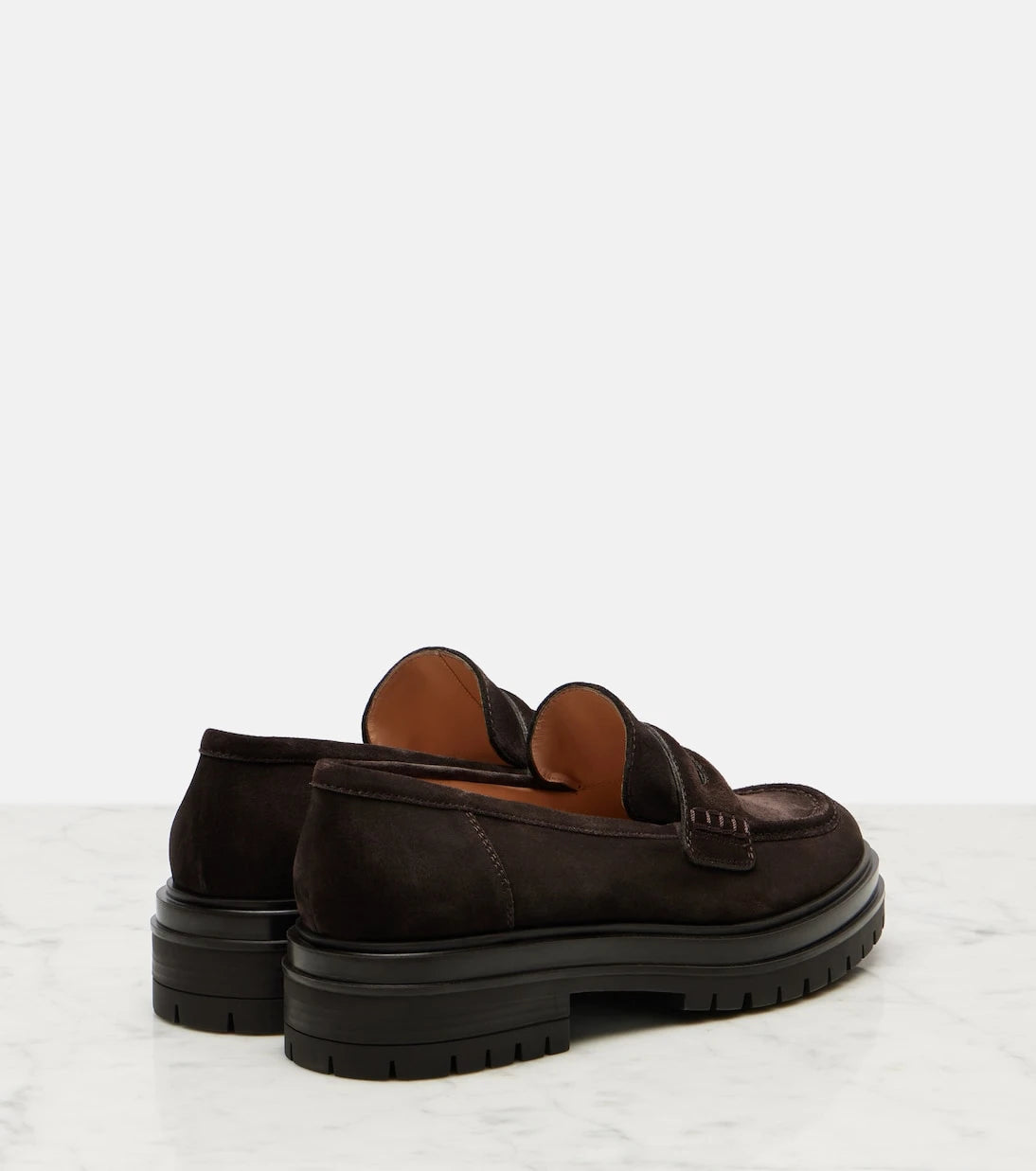 Gianvito Rossi - Davis suede penny loafers