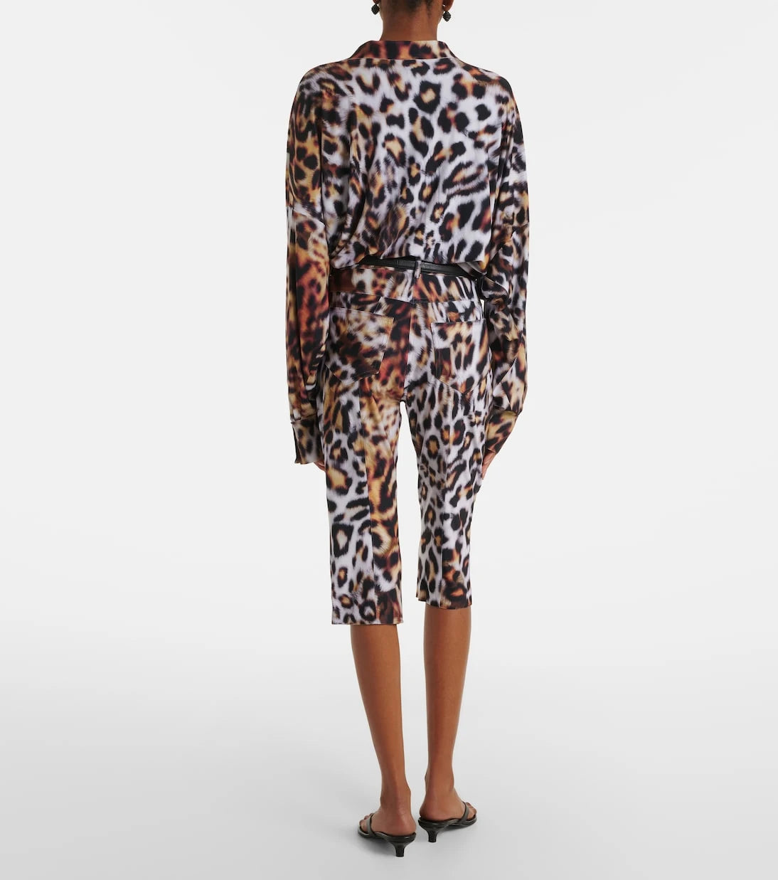 Norma Kamali - Leopard print capri pants