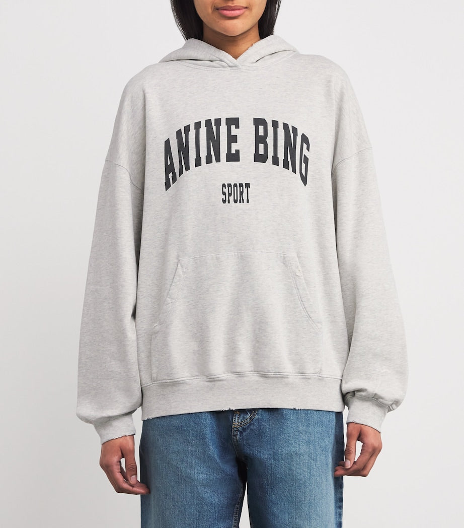 Grey Cotton Logo Harvey Hoodie