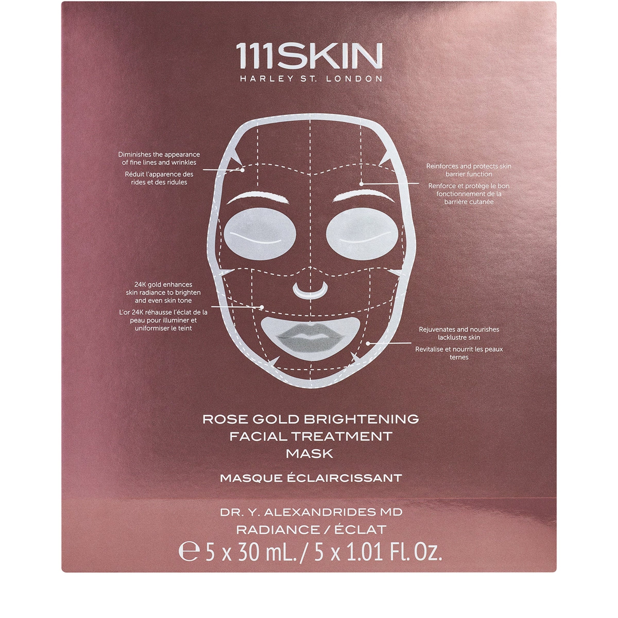 111Skin Rose Gold Brightening Facial Treatment Mask (5 x 30ml)