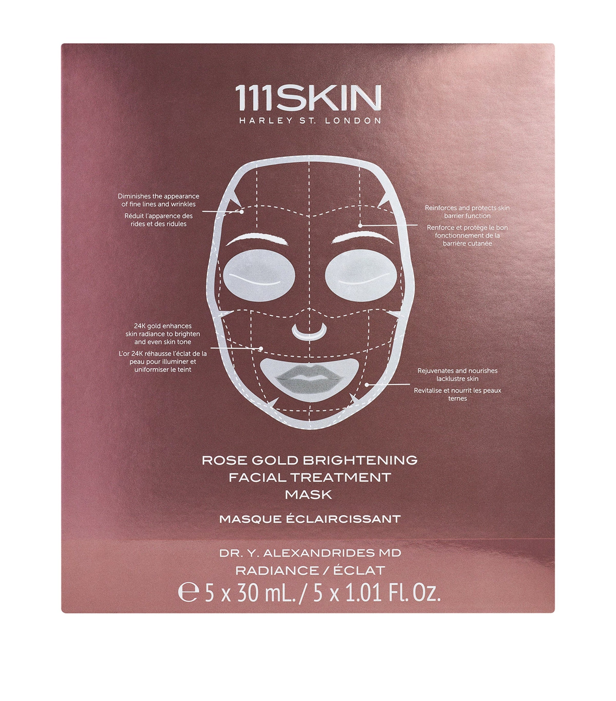 111Skin Rose Gold Brightening Facial Treatment Mask (5 x 30ml)