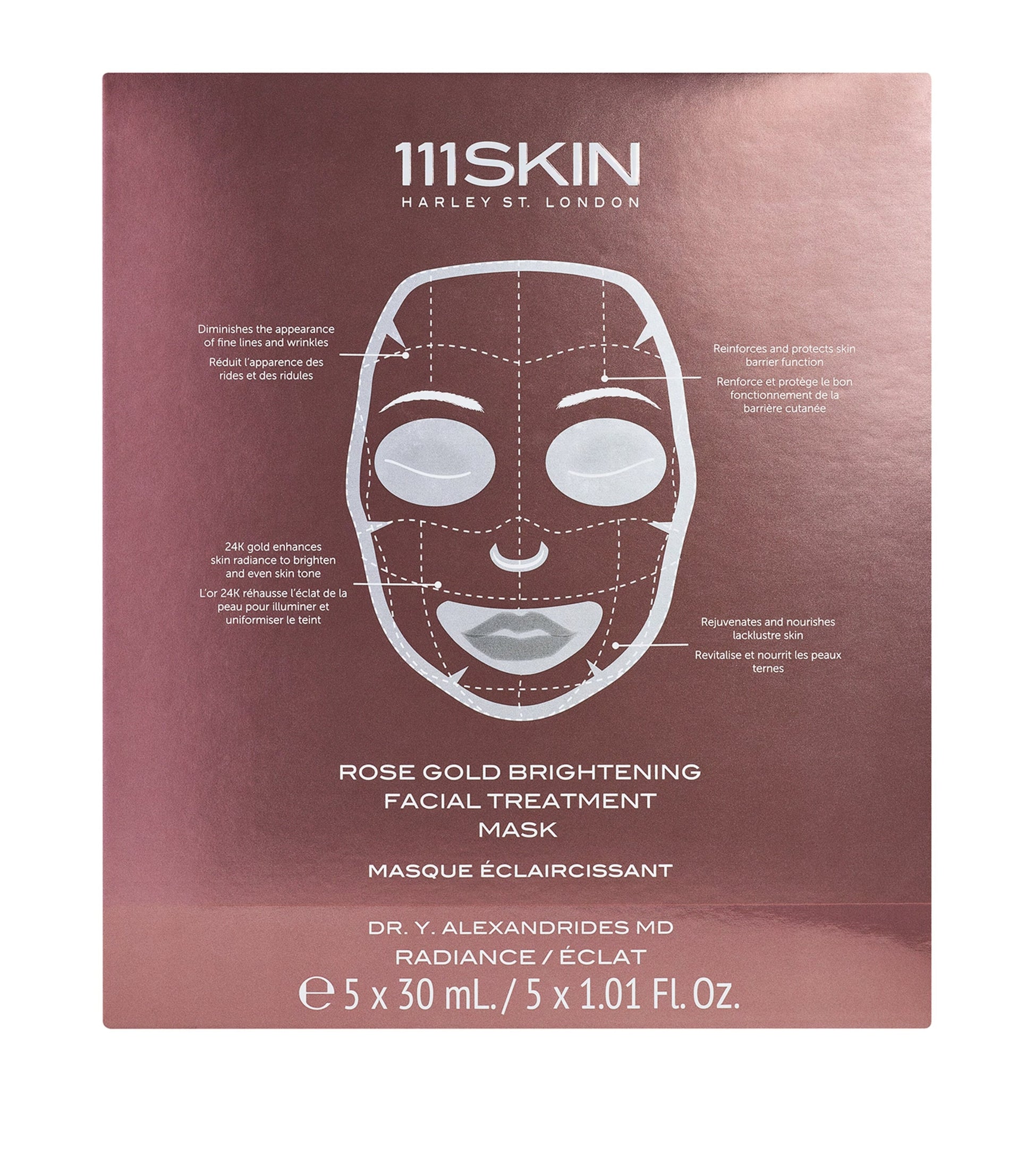 111Skin Rose Gold Brightening Facial Treatment Mask (5 x 30ml)