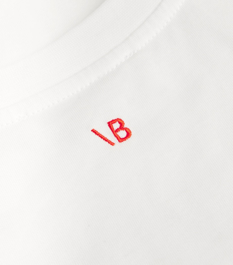 Victoria Beckham White Graphic Slogan T-Shirt