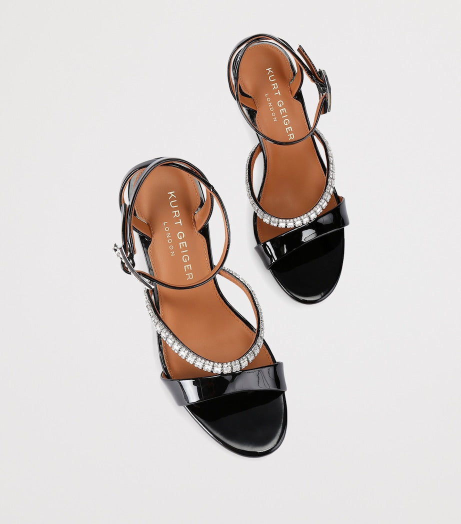Patent Leather Embellished Sandals 90