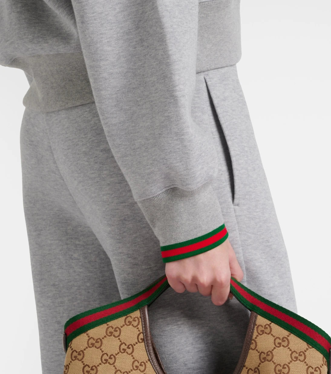Gucci - Web Stripe cotton-blend jersey sweatshirt