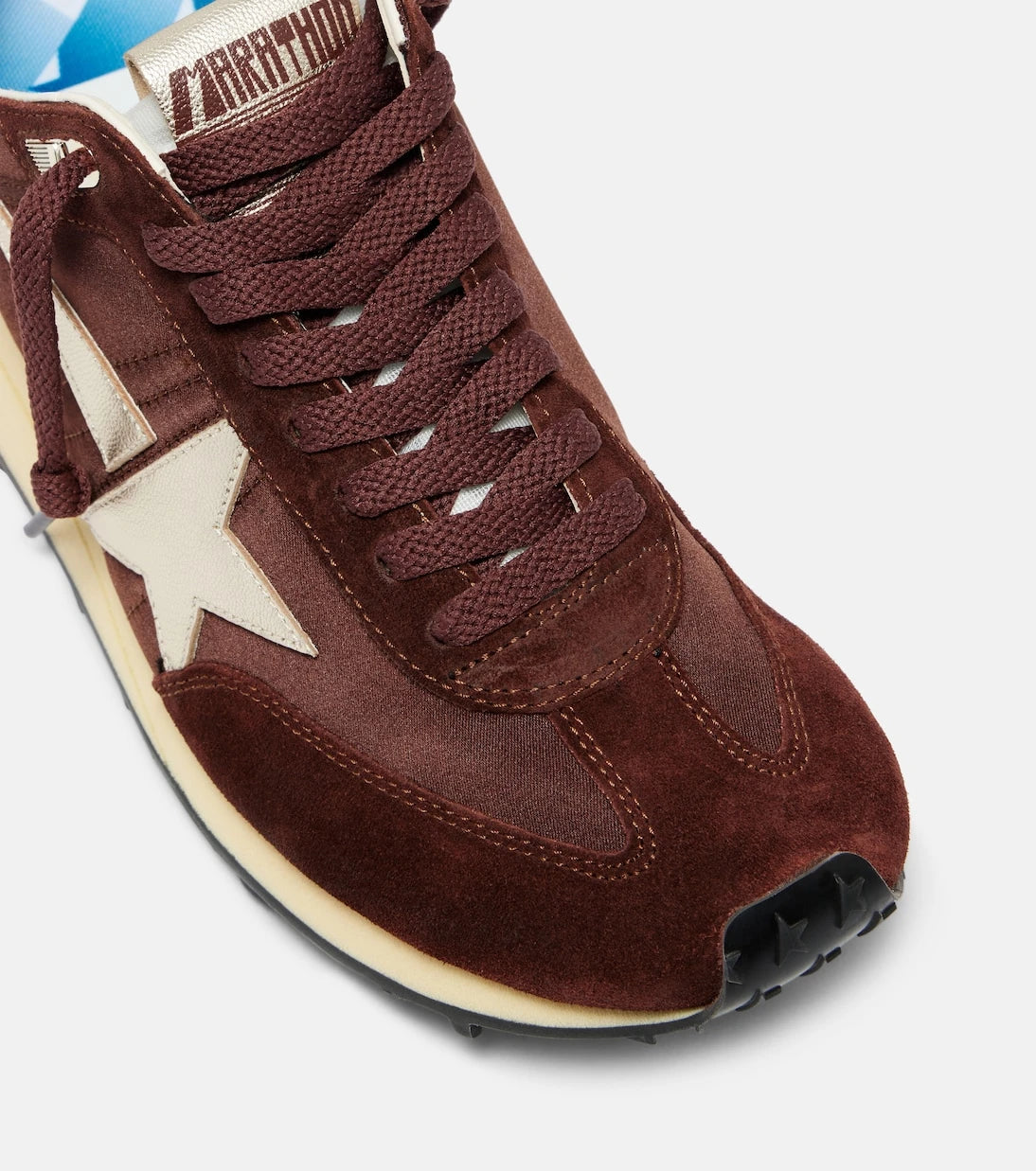 Golden Goose - Marathon satin and suede sneakers