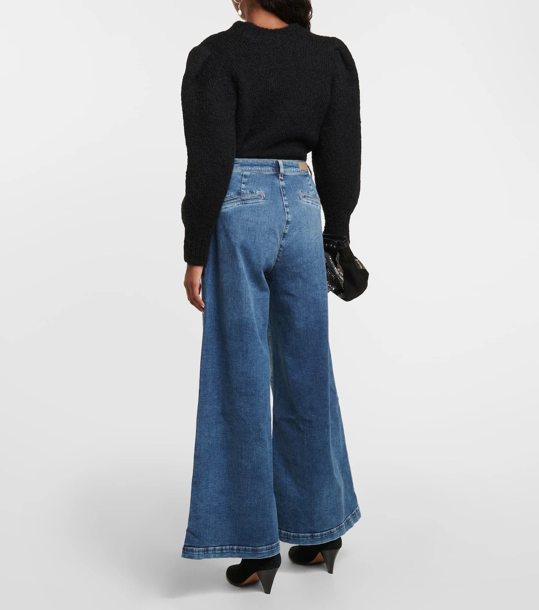 AG Jeans - بنطلون جينز ستيلا بقصة ساق واسعة وخصر عالٍ