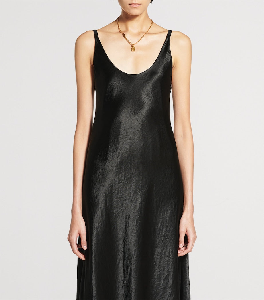 Balenciaga Black Midi Slip Dress
