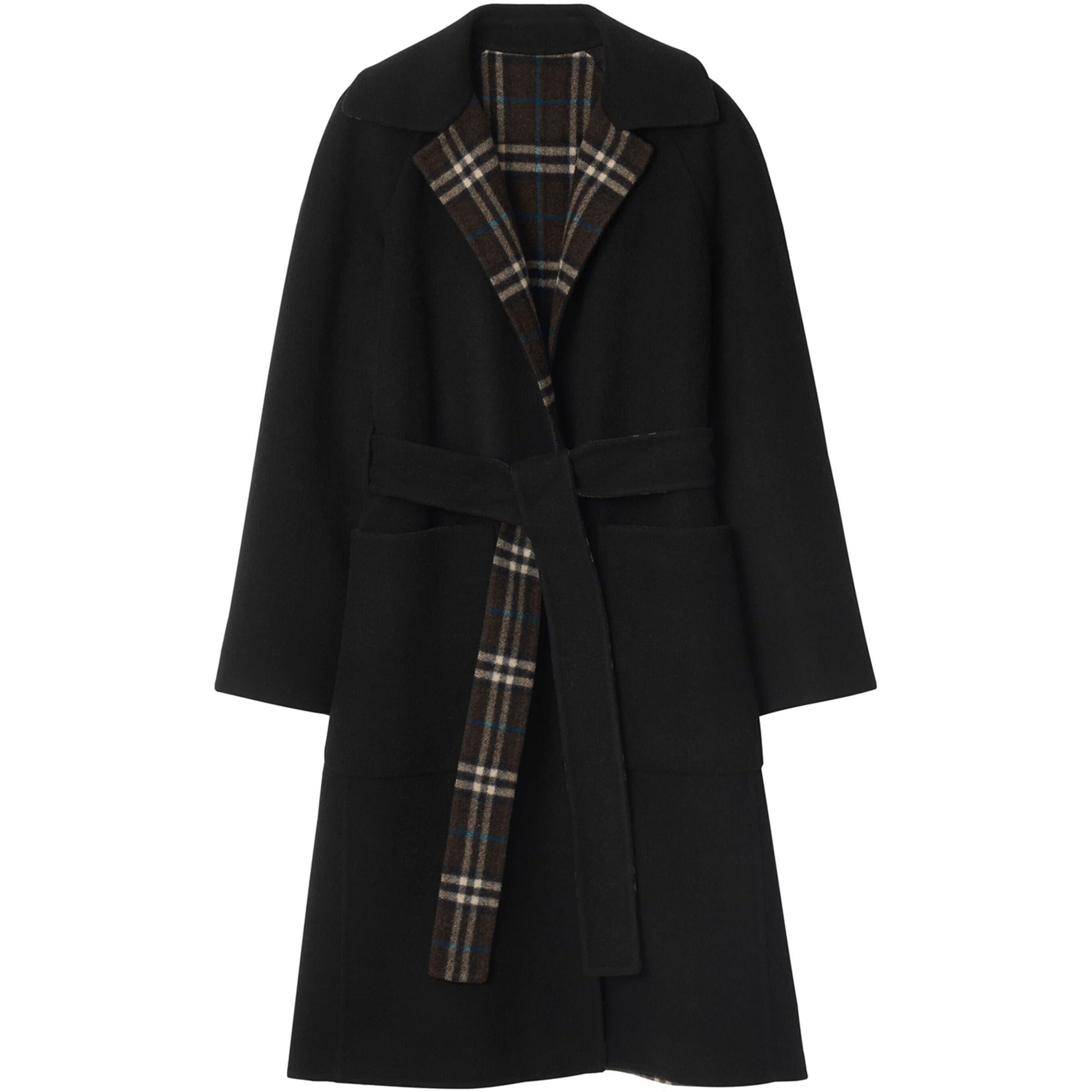 Burberry Wool Reversible Hooded Wrap Coat