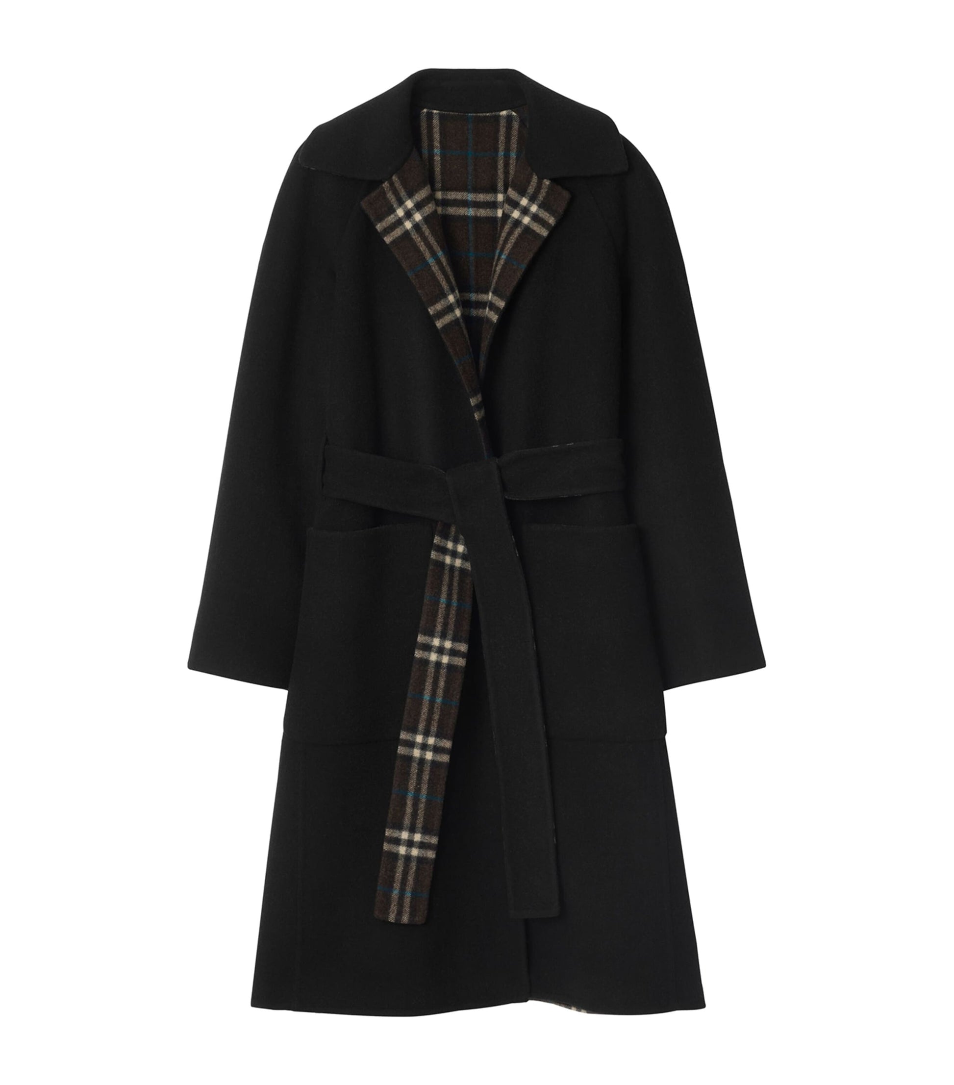Burberry Wool Reversible Hooded Wrap Coat