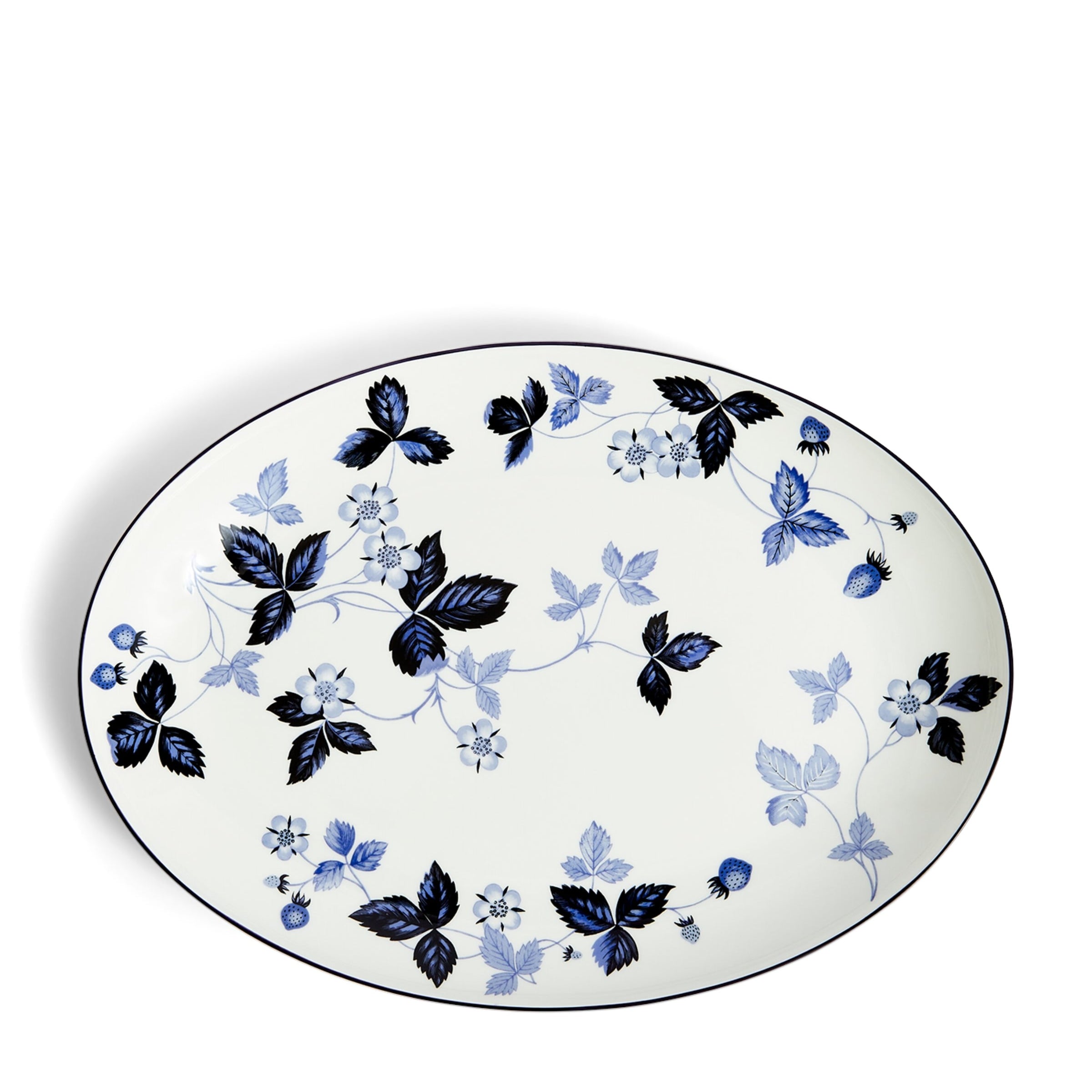 Wild Strawberry Inky Blue Oval Plate (30cm)