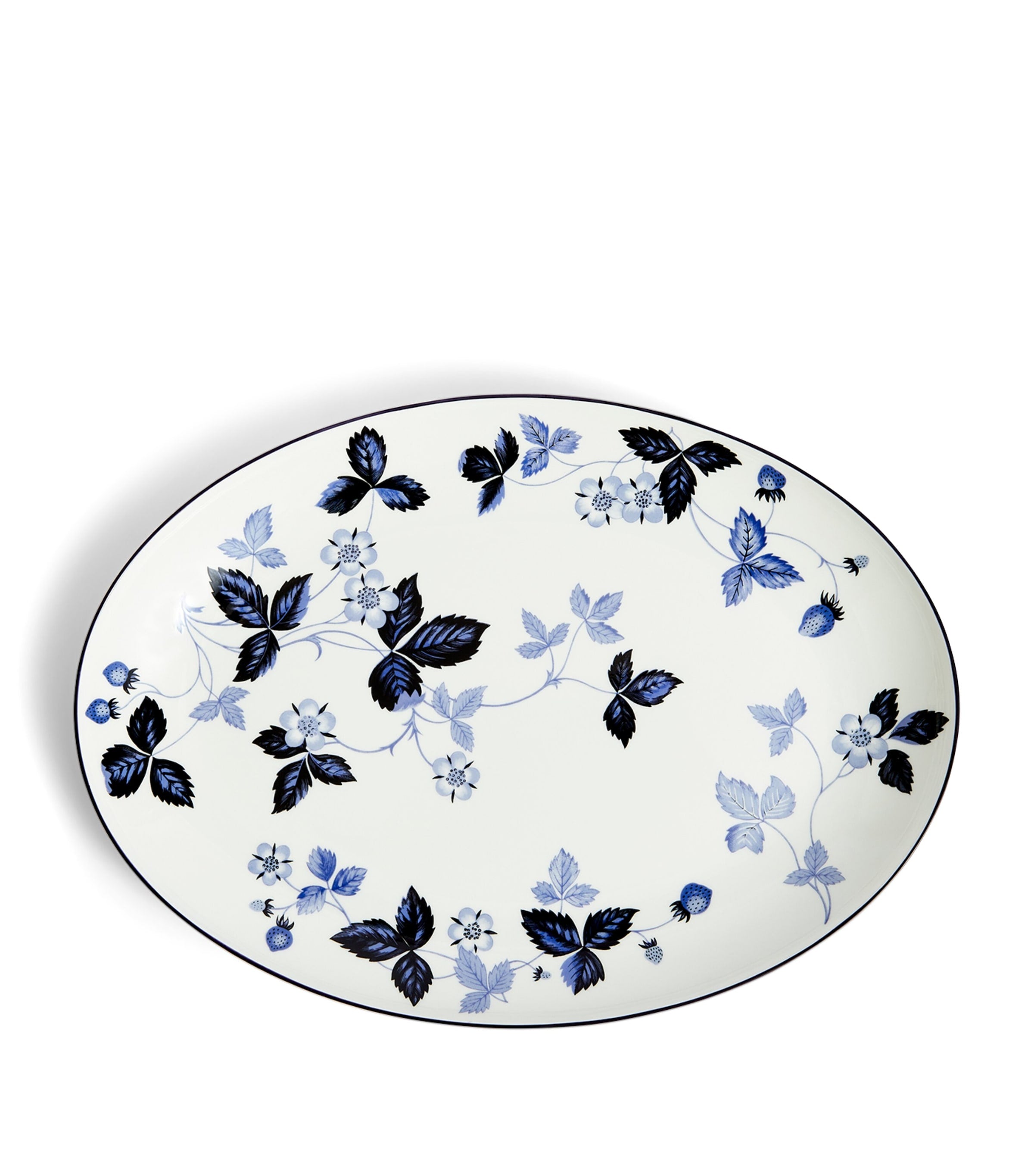 Wild Strawberry Inky Blue Oval Plate (30cm)