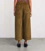 Green Corduroy Wide-Leg Trousers