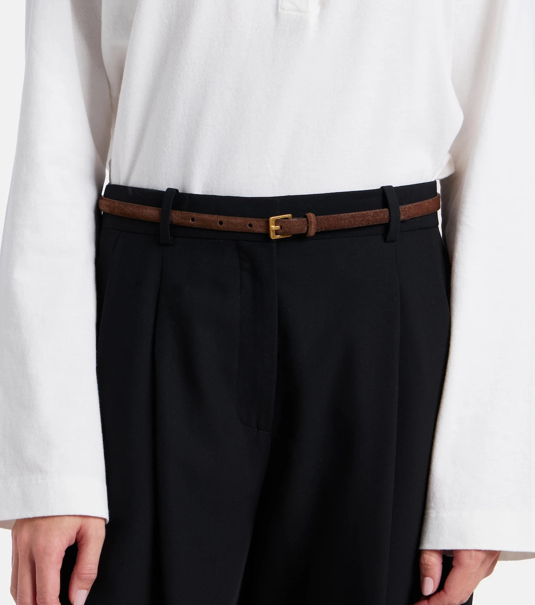 The Row - City suede belt