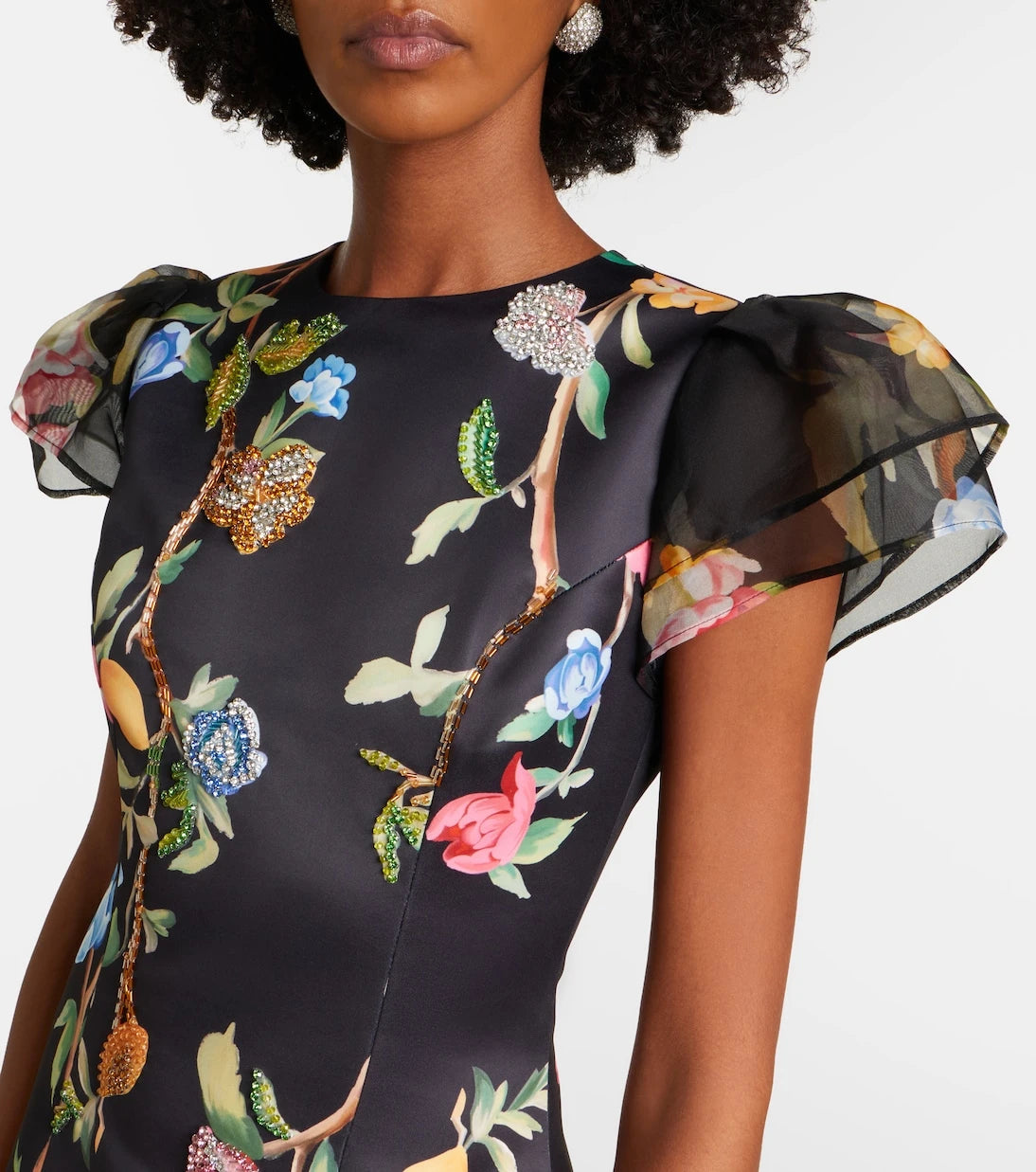 Leo Lin - Sofia embellished floral maxi dress